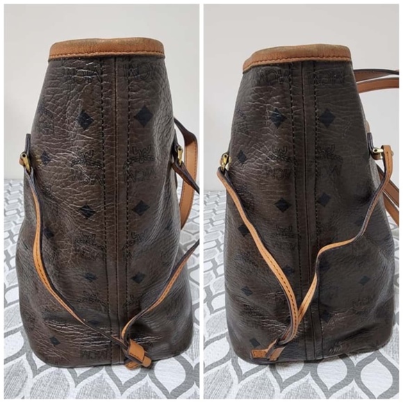 Authentic MCM Shopping Tote Bag Brown/Beige - Picture 9 of 12